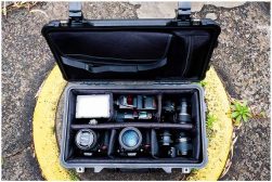 travel camera case with equipment