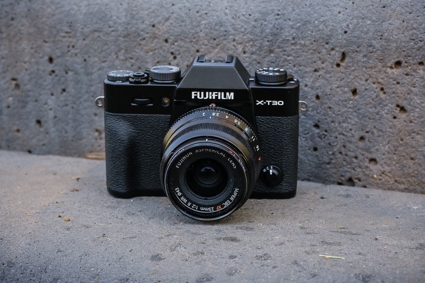 Fujifilm X-T30 camera on ground