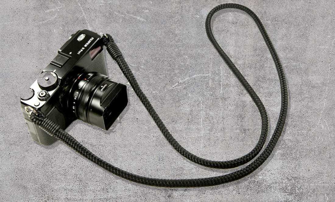 cord style camera strap attached to Fujifilm 