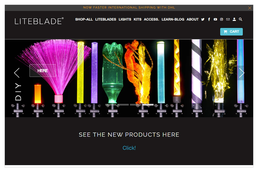 The homepage of liteblade.