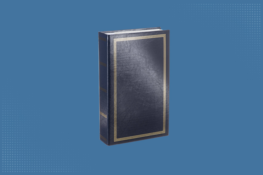 a Pioneer 3-Ring Photo Album on a blue background