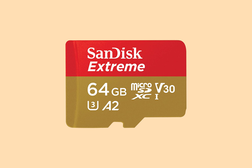 a sandisk extreme 64gb micro sd memory card.