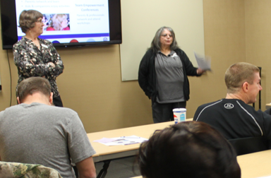 Parents of BVI children receive support and instruction at the Family Support Group meeting.