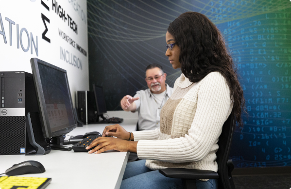 person working at computer